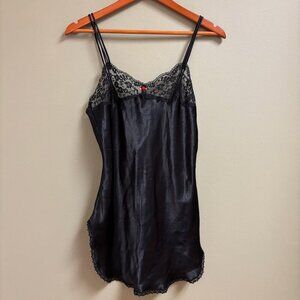 Vintage Victorias Secret Womens Slip Dress Size Small Cami Satin Lace Flirty Y2K